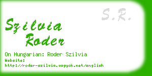 szilvia roder business card